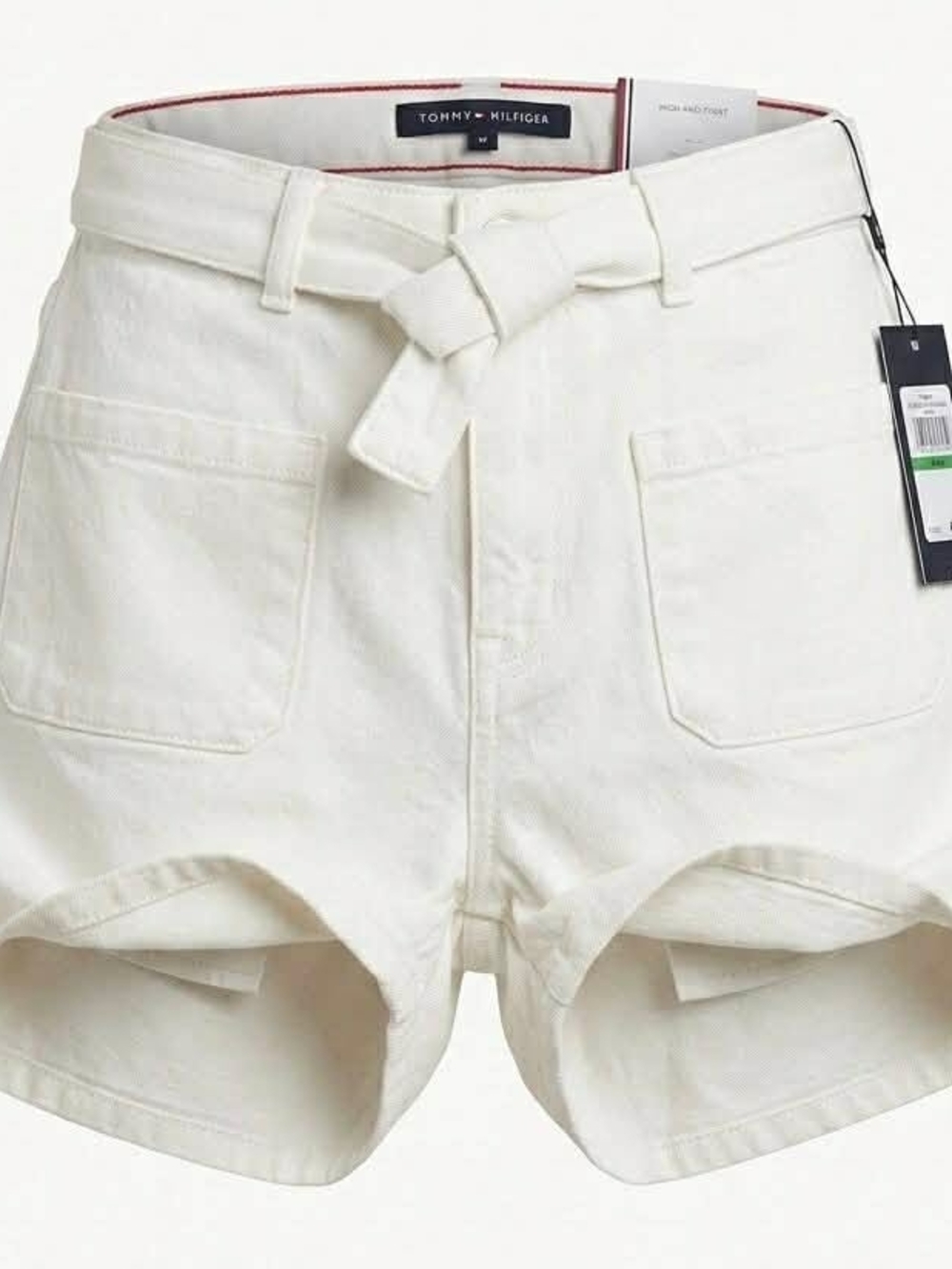 Tommy Hilfiger Cream High-Rise Tie-Belt Shorts Size 14 NWT GIRLS